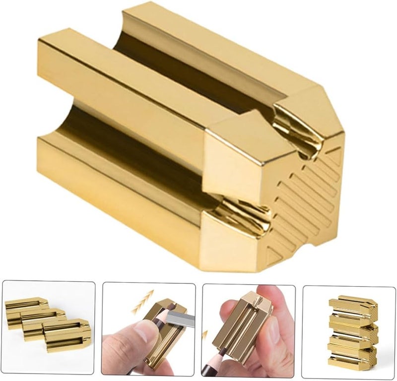 Golden Makeup Pencil Sharpener For Eyebrow And Eye Pencils Cosmetic Sharpening Tool - Image 5